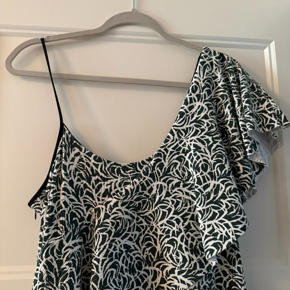 CLUB MONACO Asymmetrical V-Neck High-Low Maxi Dress